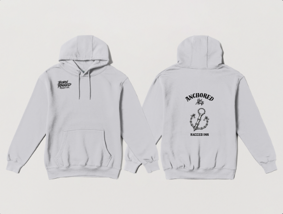 Anchored Hoodie - "Anchored Yet Adrift" Bone Anchor