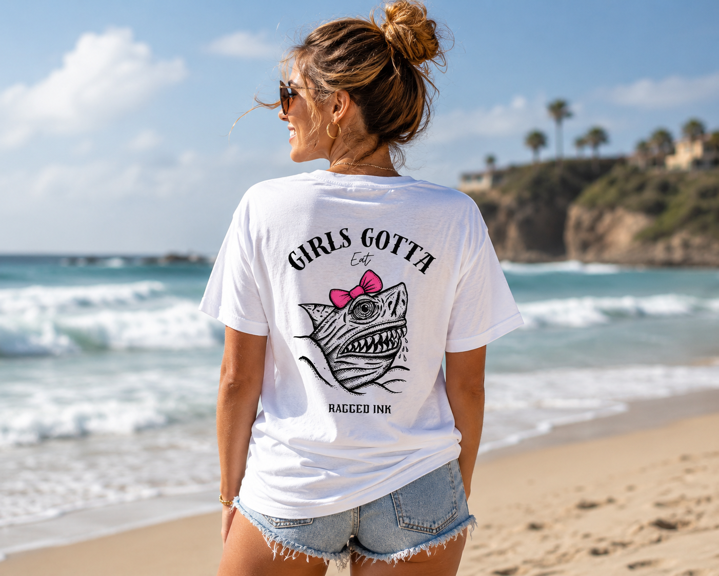 "Girls Gotta Eat" - Great White Shark Tee