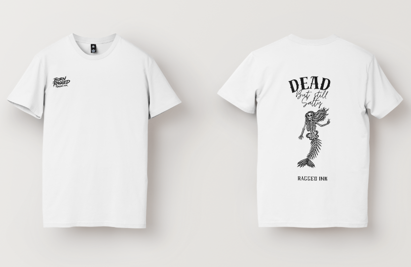 Dead but still Salty - Skeletal Mermaid T shirt